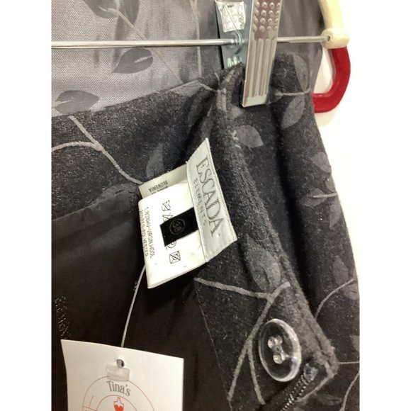 Escada Elements Grey Wool Leaf & Vine midi skirt - Size 4 - Picture 7 of 8